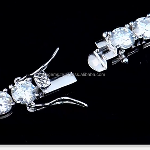 Pulseras y Brazaletes de Hip Hop Hechos a Mano con Diamantes Redondos Cultivados en Laboratorio, Certificados, Ideales para Regalo, Novedad, Oro, Estilo Hip Hop - Product Image 3
