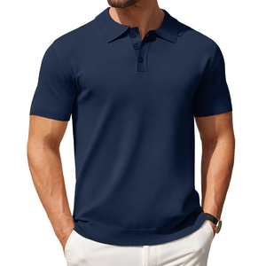 Hot Selling Men Polo Shirts Breathable Cotton Casual Wear New Design Custom Logo Solid Color Plus Size High Quality Polo Top - Product Image 1
