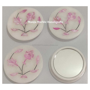 Miroir en marbre incrusté de collection de marque indienne la plus populaire avec matériau en nacre pour la maison, article de cadeaux spéciaux - Product Image 2