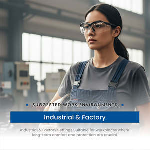 ANSI Z87+ Certified half frame angle-adjustable temples eye protection glasses for prolonged wear - Product Image 6