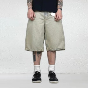 Pantalones Cortos de Mezclilla para Hombre, Estilo Vintage, Transpirables, Ecológicos, Cintura Media, Lavado Claro, Azul/Negro, Corte Holgado, Verano 2026 - Product Image 6