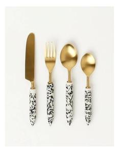 Latest Arrival Metal Flatware Set with White <b>Beaded</b> Handles High <b>Mirror</b> Polish Dishwasher Safe for Wedding Occasions Cutlery - Product Image 5