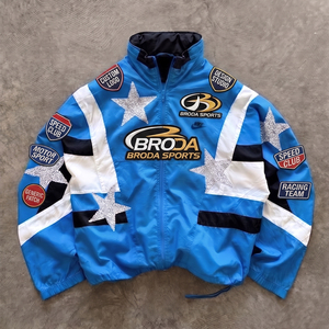 เสื้อปักลายตามสั่งสำหรับมอเตอร์ไซค์ รถแข่ง F1 รถแข่งนัสคาร์ สไตล์วินเทจคลาสสิก กันน้ำ ระบายอากาศ กันลม ใส่ได้ทั้งฤดูร้อน/ฤดูหนาว สำหรับทุกเพศ - Product Image 1