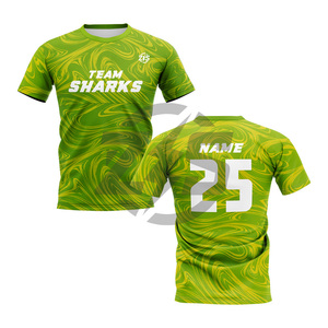 Camiseta Deportiva Personalizada del Equipo de Tiburones, Sublimada, Verde, Unisex, Transpirable, de Poliéster, Uniforme Deportivo para Adultos, Servicio OEM, Zersia International - Product Image 5