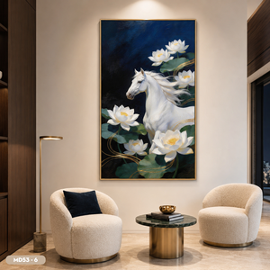 Peinture sur miroir de chevaux au galop traditionnels de haute qualité, peinte à la main, décoration murale encadrée, cadeau fabriqué au Vietnam - Product Image 6