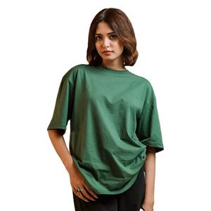 Venta al por mayor orden a granel pantalones cortos de manga de cuello redondo camisetas para las mujeres de la mejor calidad de algodón de gran tamaño camiseta en blanco con logotipo personalizado - Product Image 3