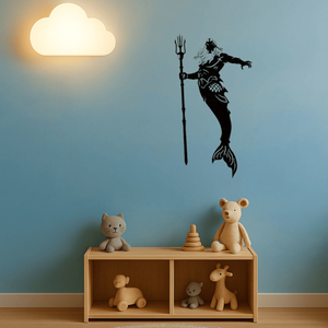 CIFbuy Set di decorazioni murali in metallo con re e regina sirena, realizzato a mano, regalo unico, squisito, decorazioni murali mitiche dell'oceano - Product Image 1
