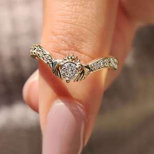 Bague de fiançailles en argent sterling 925 avec moissanite taille ronde VVS1 pour femme - Product Image 4