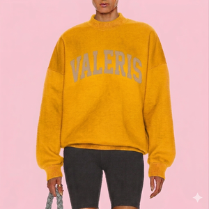 Sweat-shirt à col montant Urban Fit pour femme, pull oversize en tissu polaire confortable, tenue décontractée d'hiver, streetwear - Product Image 1