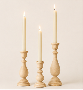 Handmade Rustic Wooden <b>Candle</b> Holder <b>Set</b> Of 3 Elegant Natural Wood Taper Candlestick Stands For Farmhouse Home Decor Centerpiece - Product Image 3