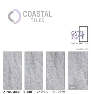 GRIS CLARO GRAVA 9mm Azulejos de porcelana pulida 600x1200MM / 24X48 Diseño clásico moderno Azulejos de ladrillo refractario Premium Certificado-CE - Product Image 1