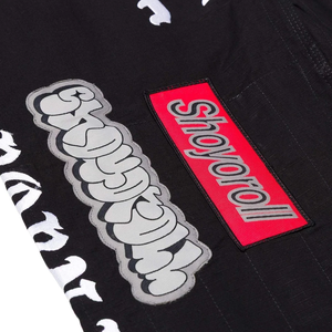 Kimono BJJ BornXRaised unisexe noir imprimé, Gi de judo coupe classique, durable, respirant, en coton tissé perlé 450 GSM, vêtements d'arts martiaux - Product Image 5
