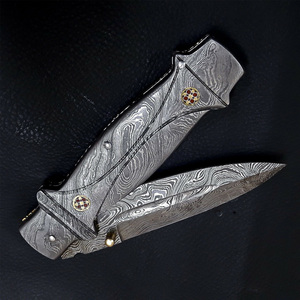 Premium Pattern Damascus Steel Folding Knife Handmade Pocket <b>Tool</b> Outdoor <b>Camping</b> Hiking Fishing Travel Everyday Utility - Product Image 5