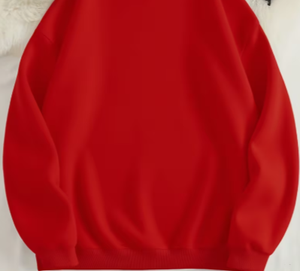 เสื้อสเวตเชิ้ตโอเวอร์ไซส์ผ้าคอตตอนผสมถักทรงคอกลมสำหรับผู้หญิง สีแดง ยี่ห้อ Hardihood International  ปักลายใบไม้เรขาคณิต - Product Image 2