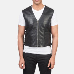 Chaleco de Cuero Genuino Premium para Hombre con Diseño Clásico y Ajuste Cómodo para Uso Casual y Motociclista - Product Image 1