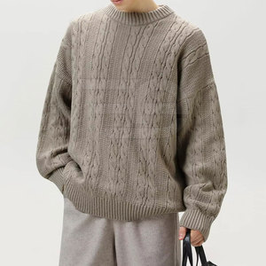 Pulls pour hommes, tricot doux, col rond, manches longues, décontracté, chaud, respirant, logo sur le devant, léger, élégant - Product Image 5