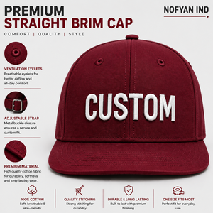 Fabricante de Gorras Planas al por Mayor, Gorras de Estilo Urbano con Visera Recta Personalizadas, Gorras Sna2back con Logotipo Bordado en 3D, Gorras Personalizadas OEM ODM - Product Image 1