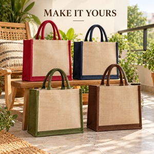 Bolsas de Compra Reutilizables de Yute de Alta Calidad |   Bolsas de Mano Personalizadas Ecológicas, Asas de Algodón Suave, Estilo Casual, Color, Tamaño e Impresión Personalizables - Product Image 4