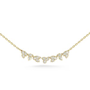 Lab Grown Diamond Curb Chain <b>Choker</b> Multi Shape Wholesale 14k 18k Solid Gold Pear Marquise Round Cut Prong Set 18 Inch Necklaces - Product Image 1