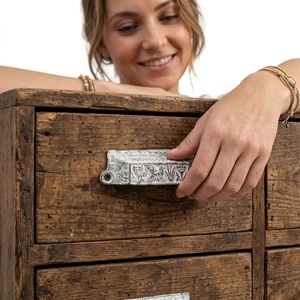 <b>Rustic</b> Zinc Alloy Drawer Pull Handle Rectangle Shape Durable Furniture Knob for Dresser Cabinet - Product Image 1