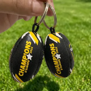 Llavero de Pelota de Rugby de Goma Personalizado con Impresión de Logotipo, Llavero Promocional de Pelota de Rugby para Eventos Deportivos, Marca Corporativa - Product Image 4