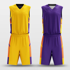 Ensemble d'uniformes de basketball pour hommes, légers, personnalisables, respirants, anti-humidité, séchage rapide, 100% polyester mesh, vente en gros - Product Image 3