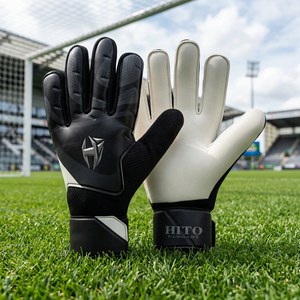 Personalized OEM Most Popular Goalkeeper <b>Gloves</b> Front Palm German <b>Latex</b> And Backhand <b>Latex</b> Embossed Customized Design Wholesale - Product Image 3