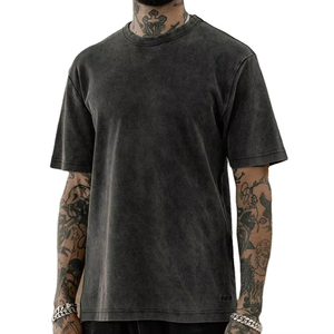 T-shirt surdimensionné 100% coton, col rond, style streetwear, lavage à l'acide, qualité supérieure - Product Image 3