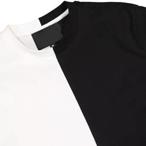 Fabricant pakistanais de vêtements sur mesure, vêtements sportifs pour hommes, manches courtes surdimensionnées, deux tons, moitié noir, moitié blanc - Product Image 3