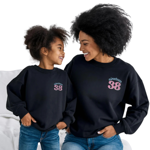 Sweat-shirts noirs assortis pour la famille, en molleton doux, col rond, manches longues, vêtements décontractés pour l'hiver, vêtements de mode - Product Image 4