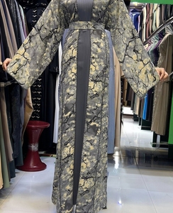 Wholesale Umbrella Abaya Stone Work Handmade Sequined Arabic Dubai Style Full Flare Nida Fabric Evening Party Dress - Product Image 3