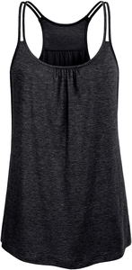 Top Deportivo de Yoga de Verano al por Mayor, con Cuello Redondo, Espalda Cruzada, Doble Raya, Tejido Transpirable de Jersey, para Gimnasio y Deportes - Product Image 6