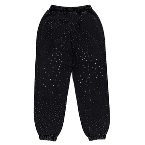 Pantalones Deportivos Unisex con Estampado de Estrellas Negras, Cintura Elástica, Corte Holgado Informal, con Bolsillo Trasero con Cremallera, de Poliéster, para Otoño - Product Image 3
