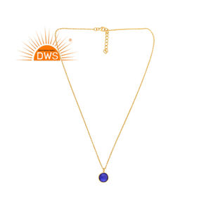 Dernier modèle de collier à pendentif en argent sterling plaqué or 18 carats avec tanzanite et quartz Demi Fine Jewelry pour femmes - Product Image 4