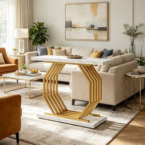Tavolo Console Regolabile di Lusso in Marmo per Uso Domestico e Alberghiero - Product Image 1