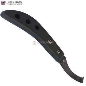 Cuchillo de Herrador LIPUMA VORTEX con Mango Perforado de Acero Inoxidable con Recubrimiento Negro Plasma Plateado, Hoja J2 Ultra Afilada, Profesional para Pezuñas - Product Image 3
