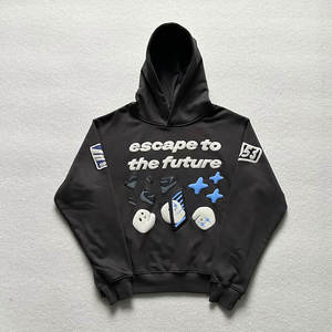 Sudaderas con Capucha Modernas y Elegantes de Manga Larga con Estampado Puff, Transpirables, Unisex, con Logotipo Bordado, 100% Algodón, Bolsillo Extra Grande - Product Image 1