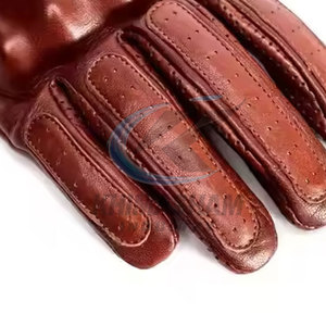 Gants de moto en cuir de qualité supérieure, doublure intérieure douce, couche de protection extérieure durable, design à doigts complets, antidérapants, pour l'extérieur - Product Image 4