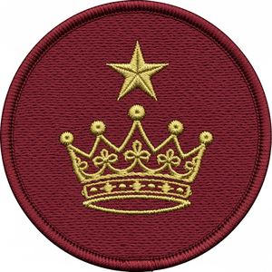 Écusson triangulaire maçonnique personnalisé brodé or, couronne de lauriers, marron, rond, insignes fraternels, pour blazers et uniformes de cérémonie - Product Image 2