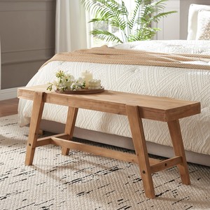 Mango Wood Rustic <b>Bench</b> with Iron <b>Legs</b> | Handcrafted Wholesale Furniture - Product Image 3