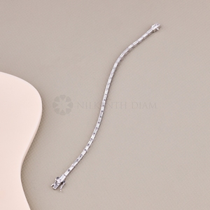 Brazalete de Diamantes Cultivados en Laboratorio con Corte Baguette de Diseño Premium en Oro Sólido de 10K, 14K y 18K, Brazaletes de Diamantes de la India - Product Image 4