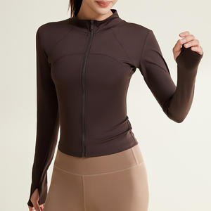 Solid Color Gym Fitness <b>Jacket</b> Yoga With Pockets Morning <b>Workout</b> White Yoga <b>Jacket</b> Quick-Dry Slim Yoga <b>Jacket</b> - Product Image 3