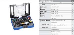 Alta calidad 32PCs S2 1/4 \ "X 25mm Juego de brocas para colorear Fuente de alimentación Herramienta de mano con embalaje de estuche rígido - Product Image 2