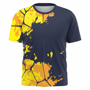 เสื้อยืดออกกำลังกายผู้ชายแบบกำหนดเอง แห้งเร็ว ระบายเหงื่อได้ดี ผลิตจากโพลีเอสเตอร์ เหมาะสำหรับการฝึกซ้อมในยิม ระบายอากาศได้ดี เหมาะสำหรับวิ่งและฟิตเนส - Product Image 2