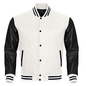 High Quality <b>Men</b> Varsity <b>Jackets</b> Wool Body Leather Sleeves Custom Logo Letterman <b>Jackets</b> 2025 OEM Manufacturer - Product Image 5