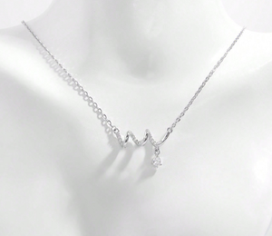 Collar con Colgante de Gotas de Agua en Plata de Ley 925 para Mujer, Chapado en Platino con Incrustaciones de Circonio, Joyería Minimalista Asimétrica - Product Image 1