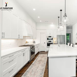 Gabinetes de Cocina Blancos Estilo Shaker, Personalizados por JY Project, de Venta Caliente, Estructura de MDF, Modernos, Modulares, de Lujo, con Puerta de MDF y Bisagras para Fregadero - Product Image 3