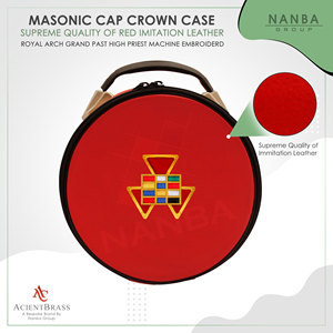 Étui de transport en similicuir pour casquette de Grand Prêtre du Rite Royal Maçonnique - Product Image 4