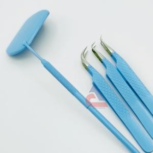 ชุดแหนบต่อขนตาสแตนเลสทรงสี่เหลี่ยมเคลือบเพชรสีฟ้าแบบคงทน - Product Image 2