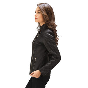 Chaqueta Bomber Unisex Personalizada de Cuero Genuino y Lana, con Paneles Acolchados, Cierre Asimétrico, de Invierno, Calidad Premium, OEM ODM - Product Image 6